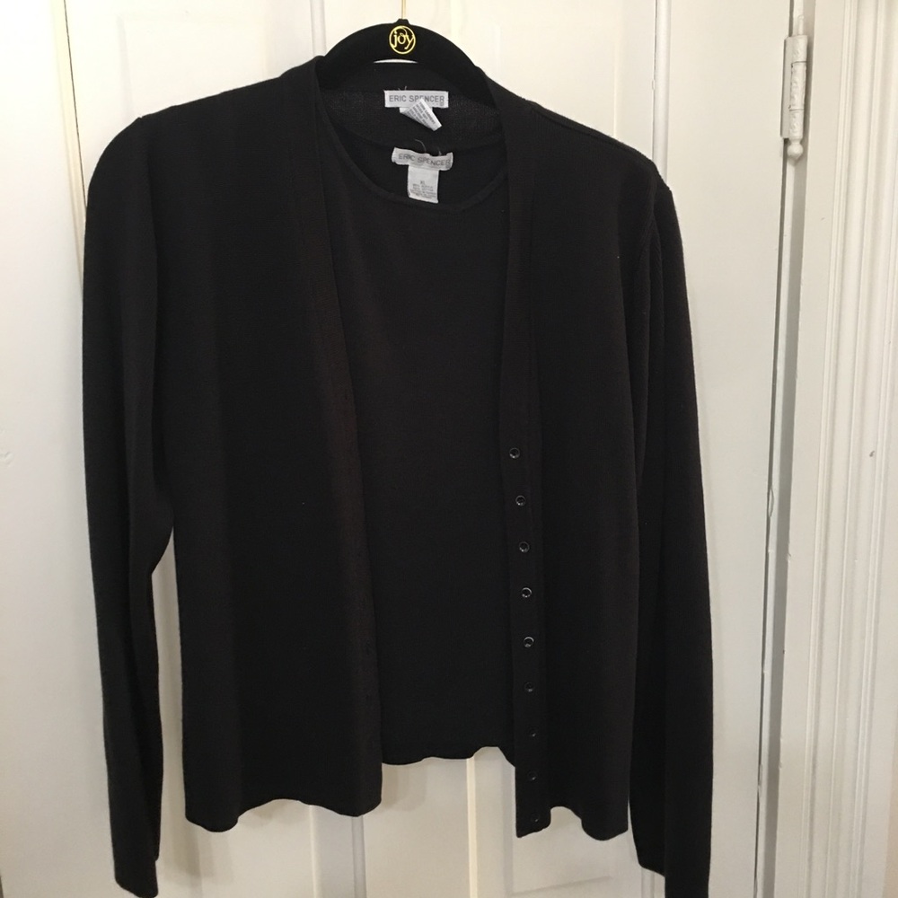 Black Cardigan and Top Set